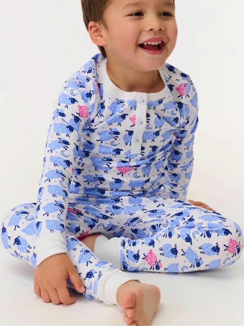 Roller Rabbit Blue and Pink Sheep Kids Pajama Set